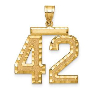 14k Yellow Gold, Varsity Collection, Large D/C Pendant Number 42